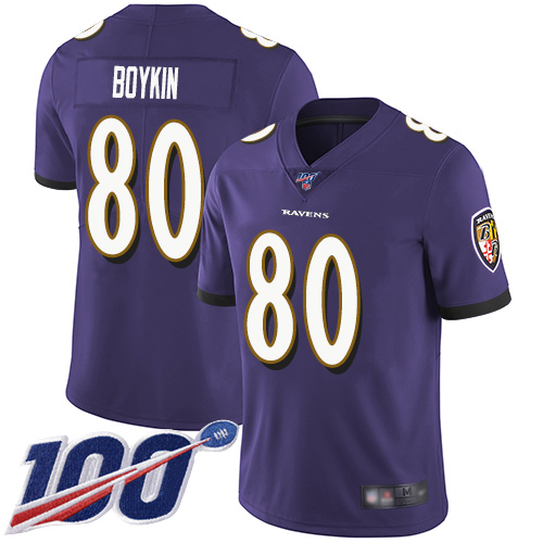 Baltimore Ravens Limited Purple Men Miles Boykin Home Jersey NFL Football #80 100th Season Vapor Untouchable